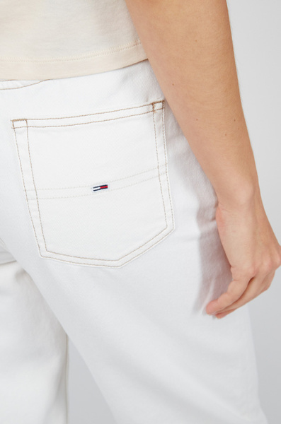 Tommy Jeans Spodnie Damskie - Białe - Rozmiar 30/32 - Mom Jean - DW0DW10305