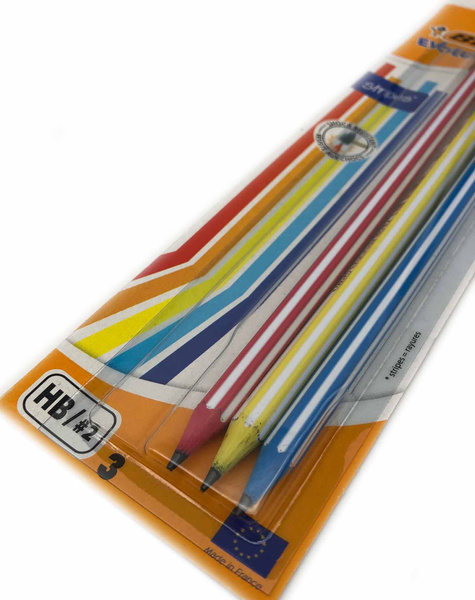 Ołówki BIC Evolution HB 3 szt. z Gumką Trwałe