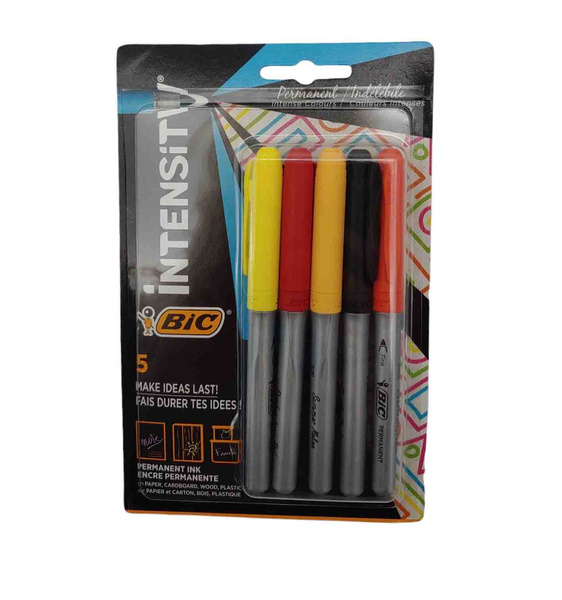 Markery Permanentne BIC Intense 5 szt. Żywe Kolory