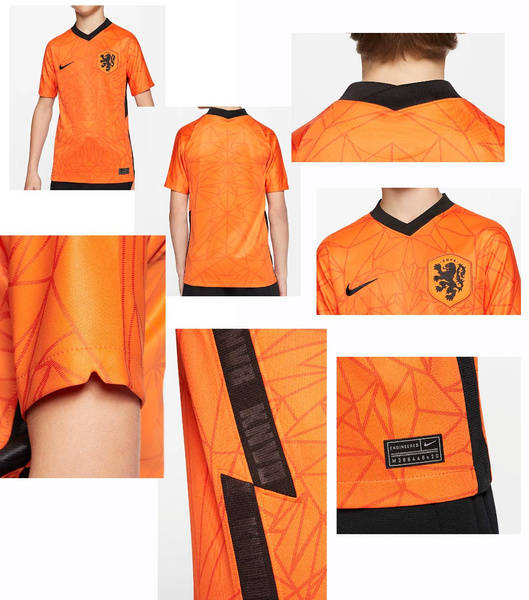 Pomarańczowa Koszulka Junior Nike Netherlands CD1044-819 128-137 cm