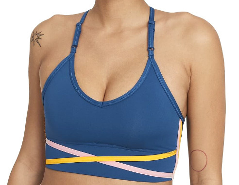 Nike Biustonosz Sportowy - Niebieski Stanik - Rozmiar S - Dri-FIT Indy - DD1109-476