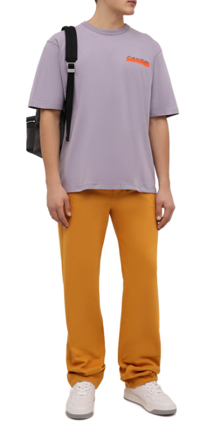 Fioletowa Męska Koszulka Calvin Klein Logo K10K109204-PDD L