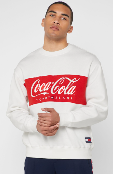 Biała Bluza Damska Tommy Jeans x Coca Cola XS Oversize