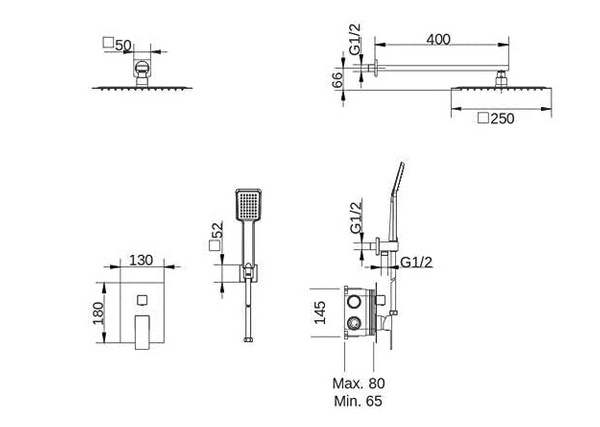 Zestaw Prysznicowy Imex Dublin GPE006/BL Czarny