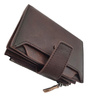 Ciemnobrązowy Portfel Męski Sendefn Skóra RFID