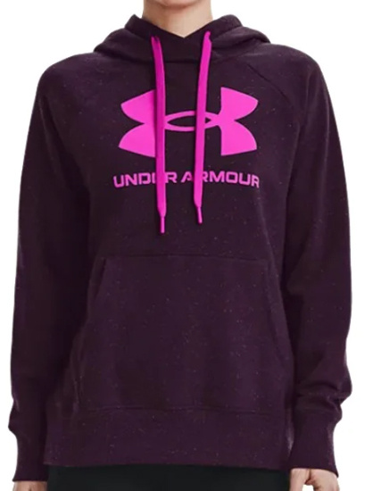 Under Armour Damska Bluza 1356318501 SM Fioletowa Rival Fleece Z Kapturem