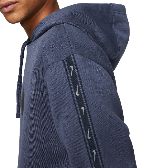 Nike Bluza Męska - Z Kapturem - Nierozpinana - Niebieska - Rozmiar M - Sportswear Repeat Fleece - DX2028-437