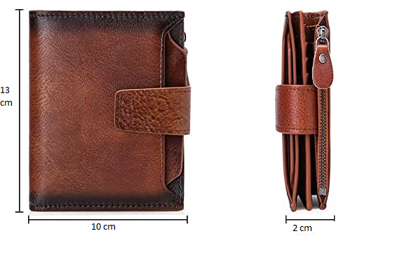 Ciemnobrązowy Portfel Męski Sendefn Skóra RFID