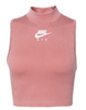 Koszulka Damska Nike - Różowy Top w Prążki - Rib Crop - Rozmiar XL - CZ9341-630