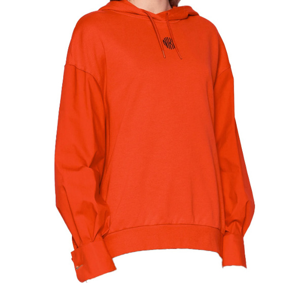 Nike Bluza Damska Pomarańczowa z Kapturem - Nierozpinana - Rozmiar XL - Koszulowe Rękawy - DD5052-673