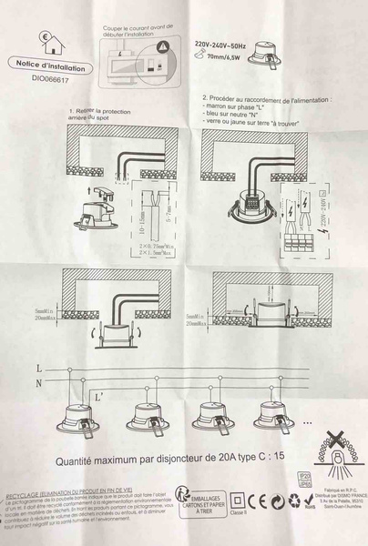 Zestaw 3 Reflektorów LED IP65 6,5W 500lm 2700K