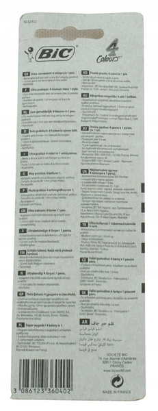 Długopis BIC 4w1 4 Kolory 1 mm Automatyczny