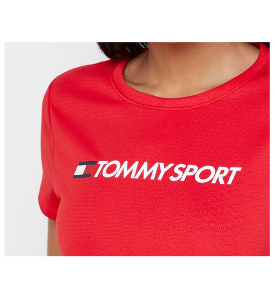 Czerwona damska koszulka Tommy Hilfiger Sport S10S100055-600 S