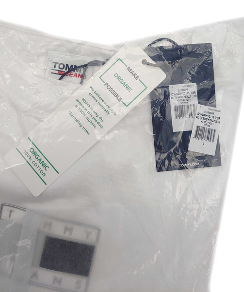 Tommy Jeans Longsleeve Damski Oversize Bawełna Jersey Logo DW0DW12115 r. L