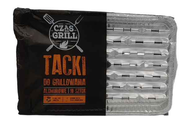 TACKI  DO GRILLOWANIA ALUMINIOWE 34x23cm 10 SZTUK