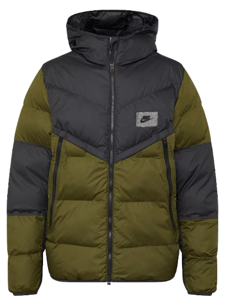 Męska zielona kurtka Nike Logo z kapturem DX2040-011 XS