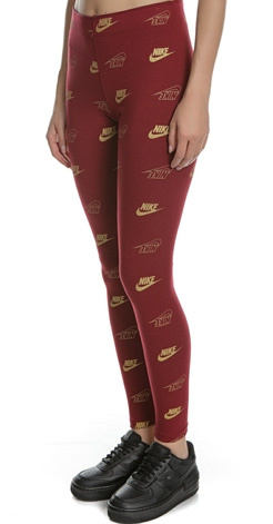 Czerwone Legginsy Nike CJ4061-677 L Damskie Złote Logo