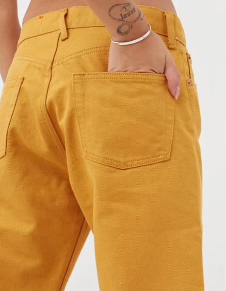 Calvin Klein Spodnie Damskie - Żółte - Rozmiar 26 - Fit Jean - K20K203726ZCE