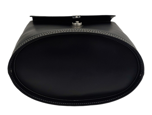 Czarna Torba Plecak Calvin Klein Skóra Przeszycia