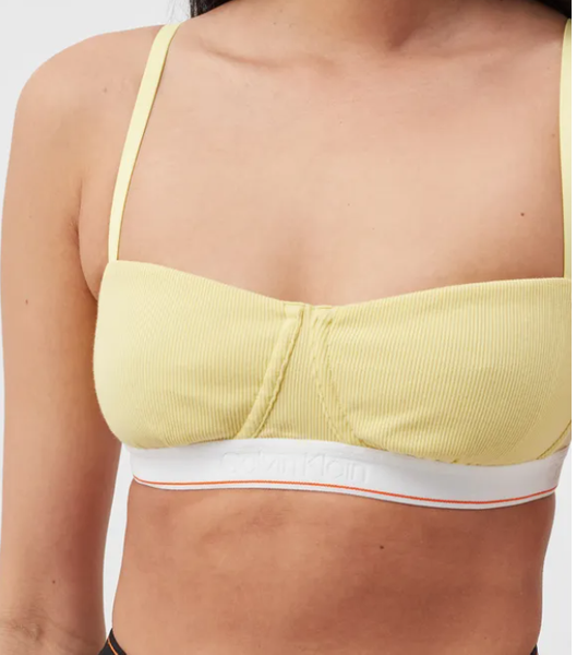 Biustonosz Calvin Klein - Żółty - Rozmiar XL - Unlined Balconette - 0040173WBE FE5
