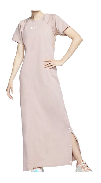 Beżowa Sukienka Długa Nike Sportswear Siatka S CT0762-261