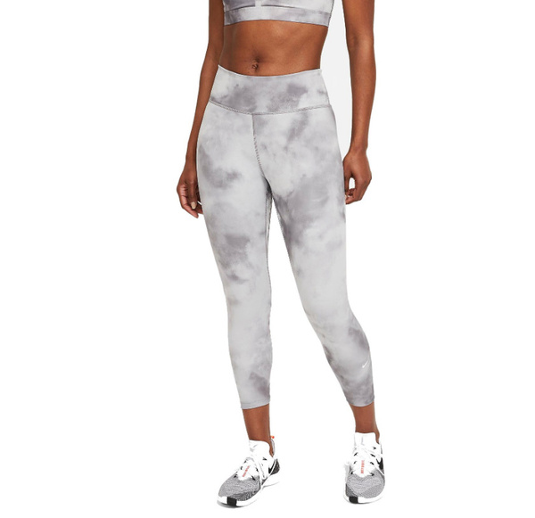 Szare Legginsy Damskie Nike 1X DH3130-084 Dri-FIT One Icon Clash