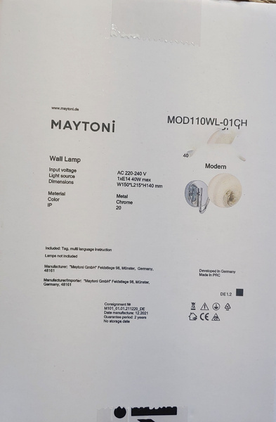 Kinkiet Maytoni Galaxy Chrom MOD110WL-01CH