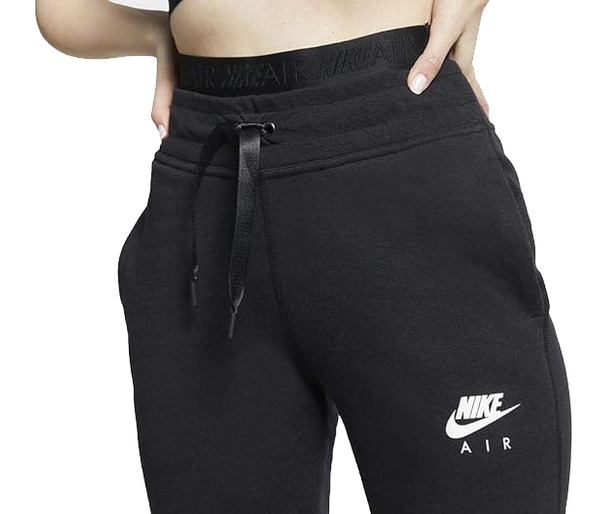 Nike Spodnie Dresowe Damskie - Joggery - Czarne - Rozmiar XS - Sportswear Air - Podwójny Pas - CN7087-010