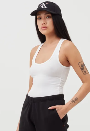 Koszulka Damska Calvin Klein - Biały Top - Bawełniany - Rozmiar M - 0040114WAE 100