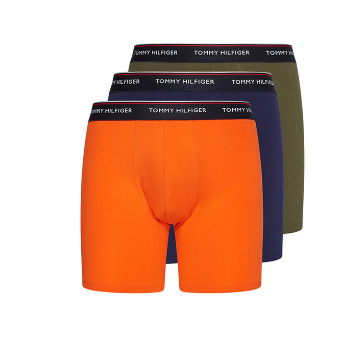 Bokserki Męskie Dłuższe Tommy Hilfiger Granat Pomarańcz Zieleń 3szt. L