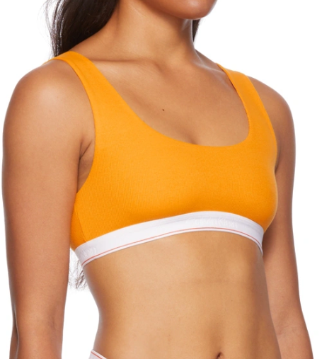 Biustonosz Calvin Klein - Back Bralette - Stanik w Kształcie U - Pomarańczowy - Rozmiar M - 0040175WBE ZCE