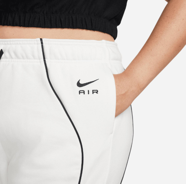 Nike Spodnie Dresowe Damskie - Białe - Air Fleece - DV5025-133 - Plus Size - Rozmiar 3X
