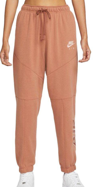 Nike Spodnie Dresowe Damskie - Brązowe - Rozmiar S - Nsw Air Flc - DM6061-215