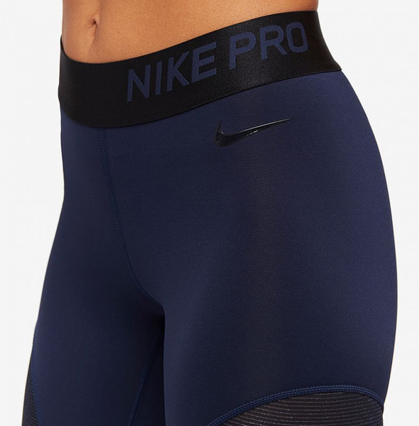 Niebieskie Legginsy Damskie Nike M A09228451 Pro Warm 7/8