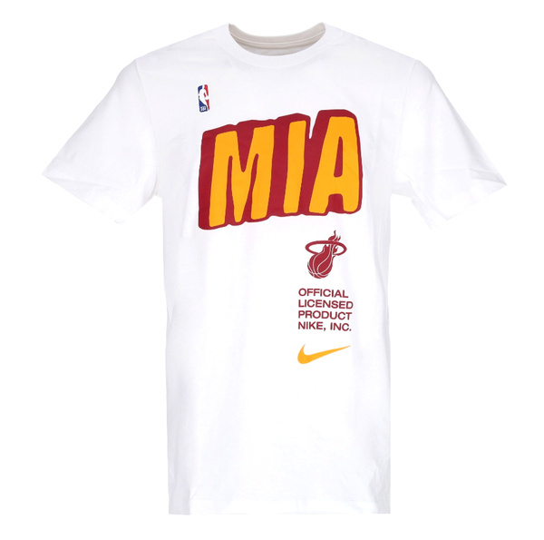 Nike - Koszulka Męska Biała - Tee NBA  Miami Heat - DR6726-100 - Rozmiar L