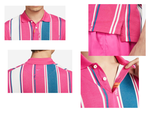 Koszulka  Nike Polo DF Paski Rosa Slim DH0708621 L