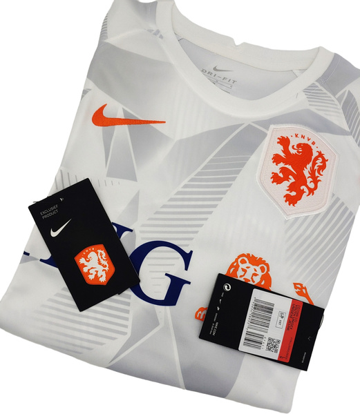 Biała Koszulka Junior Nike Netherlands CD2589101 L 147-158 cm