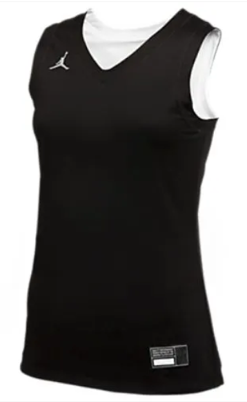 Nike Damska Koszulka - Top Dwustronny - Czarny i Biały - Rozmiar L - Air Jordan Dri-FIT - AT0536-106