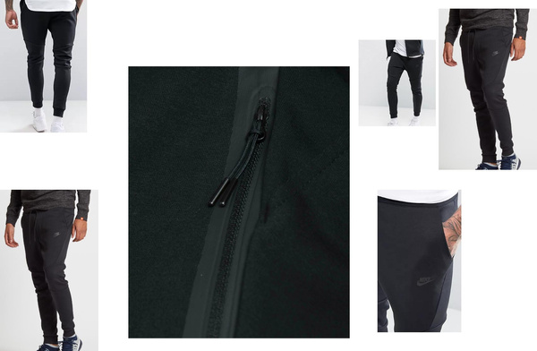 Czarne Joggery Męskie Nike Tech Fleece Slim 805162-010 M