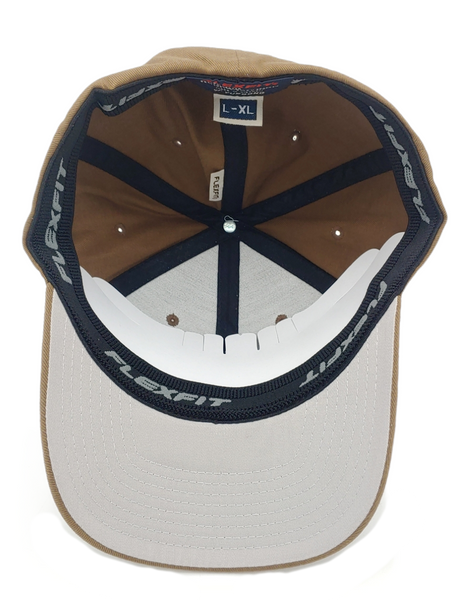 Brązowa Czapka Yupoong Flexfit L/XL z Daszkiem