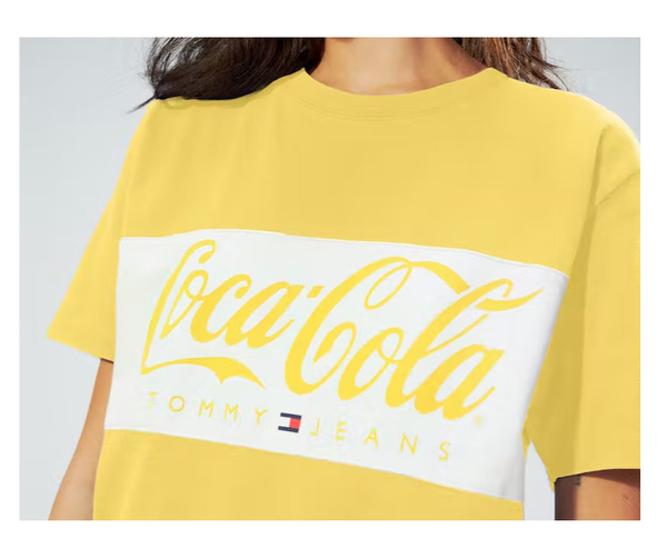 Żółta Koszulka Tommy Jeans Coca-Cola M Vintage