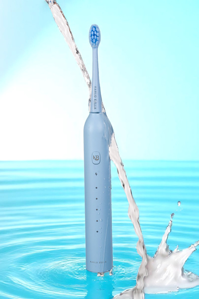 Niebieska Szczoteczka Soniczna Karlo Bella Feel Happiness + Futerał + 3 Końcówki USB-C