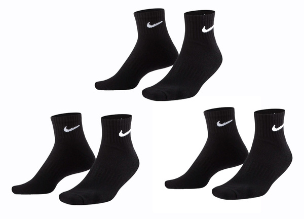 Czarny Zestaw Skarpetek Nike SX7677-010 L 3 Pary Unisex