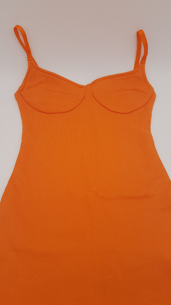 Calvin Klein Sukienka Gorsetowa - Pomarańczowa - Mini - Dopasowana - Rozmiar M - K20K203542SBD