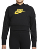 Bluza Nike Club Crop Hoodie Czarna dla Dziewcząt XL DC7210011