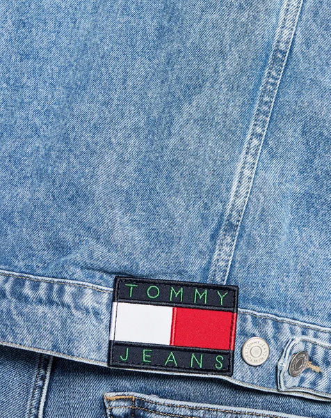 Niebieska Kurtka Męska Jeansowa Tommy Hilfiger Trucker DM0DM10843 M