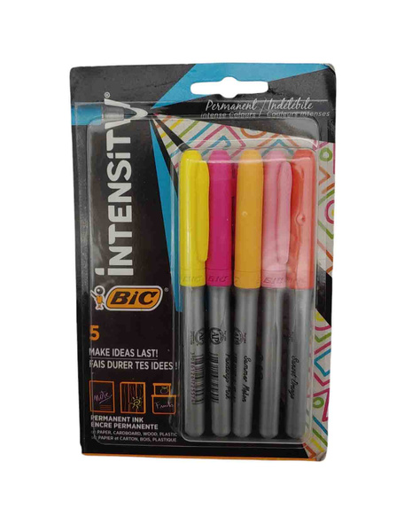 Markery Permanentne BIC Intense 5 szt. Żywe Kolory