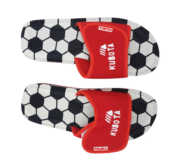 Białe Klapki Kubota z Czerwonym Paskiem r. 38