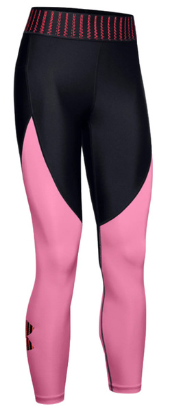 Czarno-Różowe Damskie Legginsy Under Armour HeatGear 7/8 1351705003 S/M
