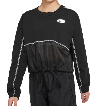 Czarna Bluzka Dziewczęca Nike Sportswear DO7176-010 M+